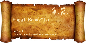 Hegyi Renáta névjegykártya